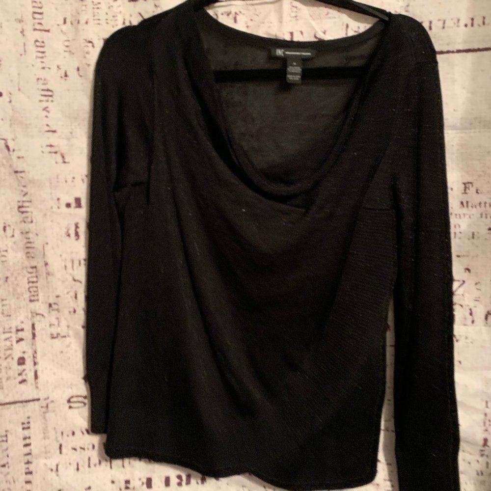 NEW INC Shimmer Black Sweater